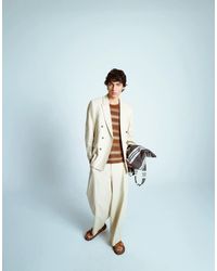 TOPMAN - Double Breasted Linen Blend Blazer - Lyst