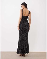 ASOS - Mesh Fishtail Dress With Contrast Bust Insert - Lyst