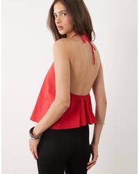 Motel - Aure Halter Neck Poplin Top - Lyst