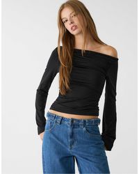 Stradivarius - T-shirt à manches longues et détails froncés - Lyst
