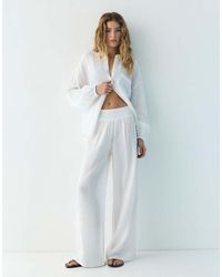 Pull&Bear - Flowy Chiffon Trousers - Lyst