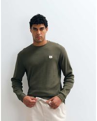 Calvin Klein - Woven Label Long Sleeve Waffle T-shirt - Lyst