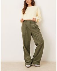 ASOS - Corduroy Cuffed Hem Wide Leg Pants - Lyst