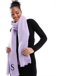 ASOS - Monogram Raw Edge Scarf With S Initial - Lyst