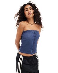 Collusion - Washed Rib Button Bandeau - Lyst