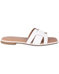 OFF THE HOOK - Heath Leather Slip On Flat Sandals - Lyst