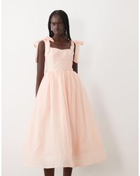 True Decadence - Tie-Strap Midi-Dress - Lyst