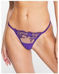 Bluebella - Marseille Embroidered Mesh Tanga Side Thong - Lyst