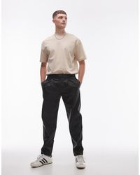 TOPMAN - Toelopende Broek Van Imitatieleer - Lyst