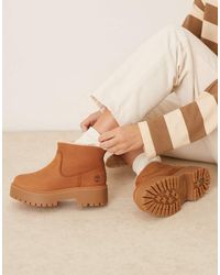 Timberland - Botas Chelsea Marrones De Nobuk Con Plataforma Y Forro De Borreguito Stone Street De - Lyst