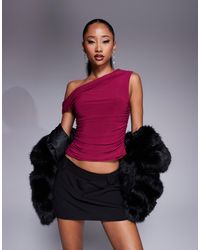 Missy Empire - Exclusive Double Laye Slinky Off Shoulder Top - Lyst