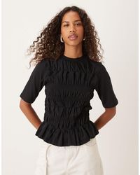 Y.A.S - Top en jersey froncé à l'avant - Lyst