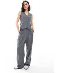 Vero Moda - Pantalon d'ensemble à pinces coupe ample - chiné foncé - Lyst