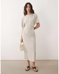 Mango - T-Shirt Dress With Twist Detail - Lyst