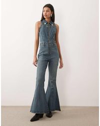 Wrangler - Mono Largo Vaquero Añil Elástico De Corte Muy Acampanado De X Lainey Wilson - Lyst