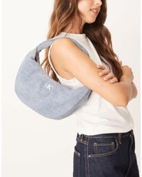 Calvin Klein - Scoop Denim Shoulder Bag - Lyst