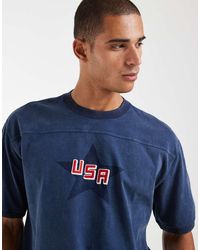 Hollister - Oversized T-Shirt Met Usa-Borduursel - Lyst