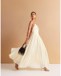 Bardot - Vestido Largo Con Cuello Halter Arletha De - Lyst