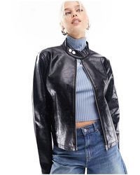 Collusion - Motocross Style Faux Leather Biker Jacket - Lyst