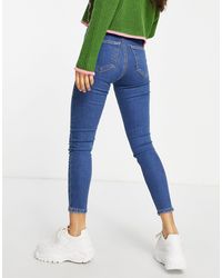 Topshop Unique Denim – Joni – Jeans mit Gürtelschlaufen in Grau - Lyst