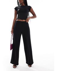 ONLY - Pantaloni Sartoriali A Fondo Ampio Neri - Lyst