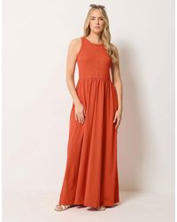 Long Tall Sally - Button Detail Cotton Maxi Dress - Lyst