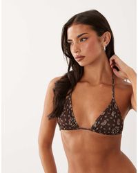 Mango - Bandana Print Tie Back Bikini Top - Lyst