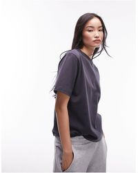 TOPSHOP - T-shirt premium basic a maniche corte color ardesia - Lyst