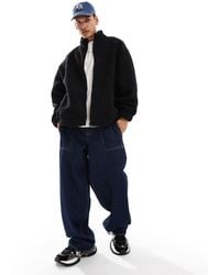 Collusion - Borg Zip Through Funnel Neck Sweat Top - Lyst