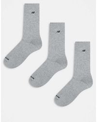 New Balance - 3 Pack Embroidered Logo Crew Socks - Lyst