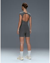 Oysho - Combishort comfortlux chiné à dos nu en foncé - Lyst