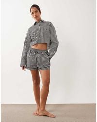 Calvin Klein - Poplin Stripe Track Short Co-Ord - Lyst