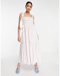 French Connection - Square Neck Maxi Picnic Dress - Lyst