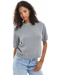 ASOS - Gebreide Top Met Halflange Mouwen - Lyst