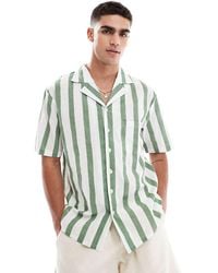Sol Beach - Camisa Playera Caqui Y Blanca A Rayas De -Verde - Lyst