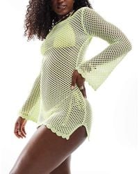 South Beach - Glitter Mini Crochet Beach Dress - Lyst