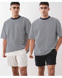 ASOS - 2 Pack Slim Linen Mix Mid Length Blend Shorts - Lyst