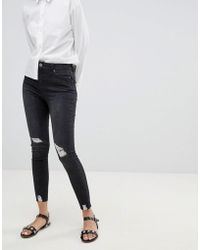 miss selfridge black ripped jeans