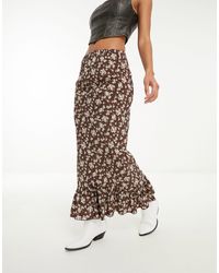 emory park - Bold Floral Ruffle Edge Midaxi Skirt - Lyst