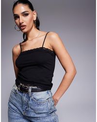 ASOS - Strappy Cami Top With Lace Trim Detail - Lyst