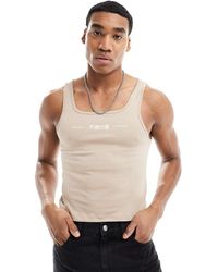 ASOS - Muscle Fit Rib Square Neck Vest - Lyst