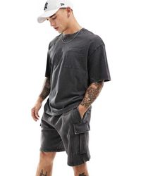 Only & Sons - Camiseta Gris Lavado Muy Extragrande De (Parte De Un Conjunto) - Lyst