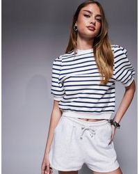 ASOS - Stripe Short Sleeve Sweat Tee - Lyst