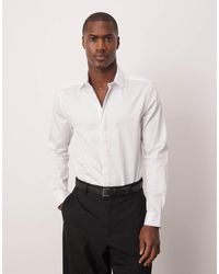 ASOS - Slim Fit Sateen Shirt - Lyst