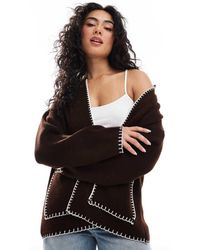 ASOS - Gebreide Shacket Met Festonsteek - Lyst