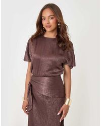 Threadbare - Crinkle Satin Batwing Top - Lyst
