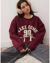 Miss Selfridge - Oversized Sweatshirt Met Lake Como-Print - Lyst