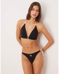 Calvin Klein - Logo Side Tie Bikini Bottoms - Lyst