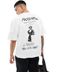 ASOS - Camiseta blanca extragrande con estampado en la espalda "crooked tongues" - Lyst