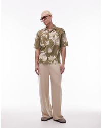 Mango - Cotton Floral Print Short Sleeve Shirt - Lyst